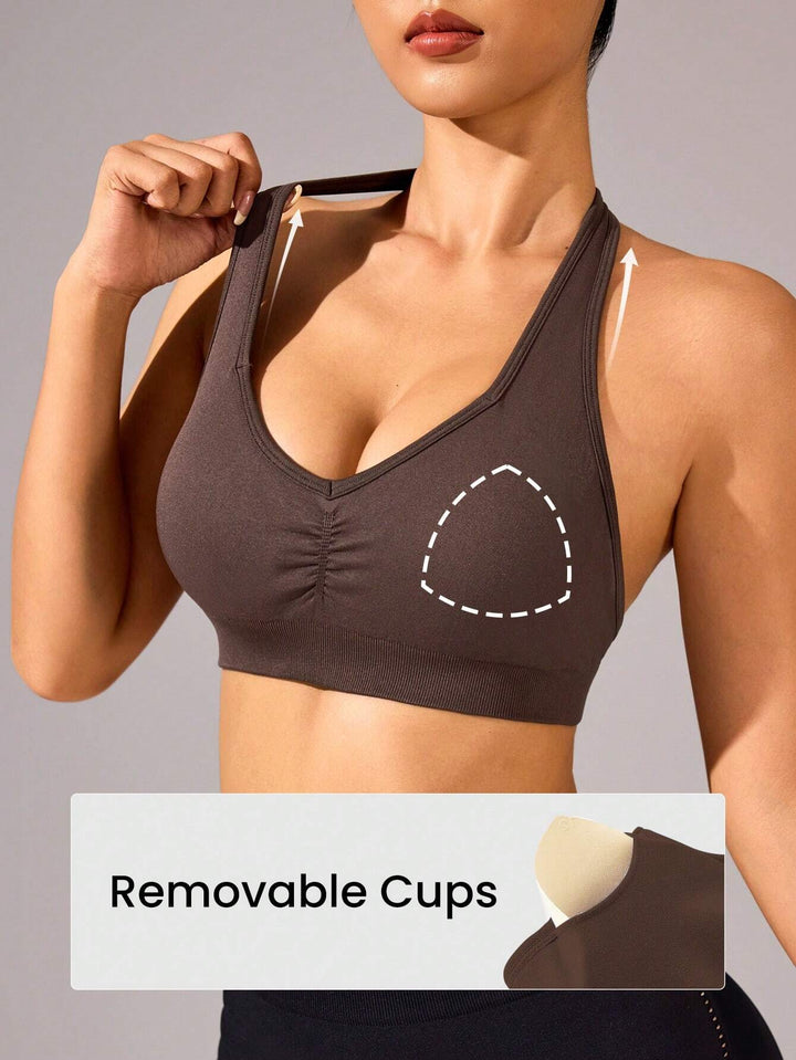 Bustieră sport SHEIN, maro