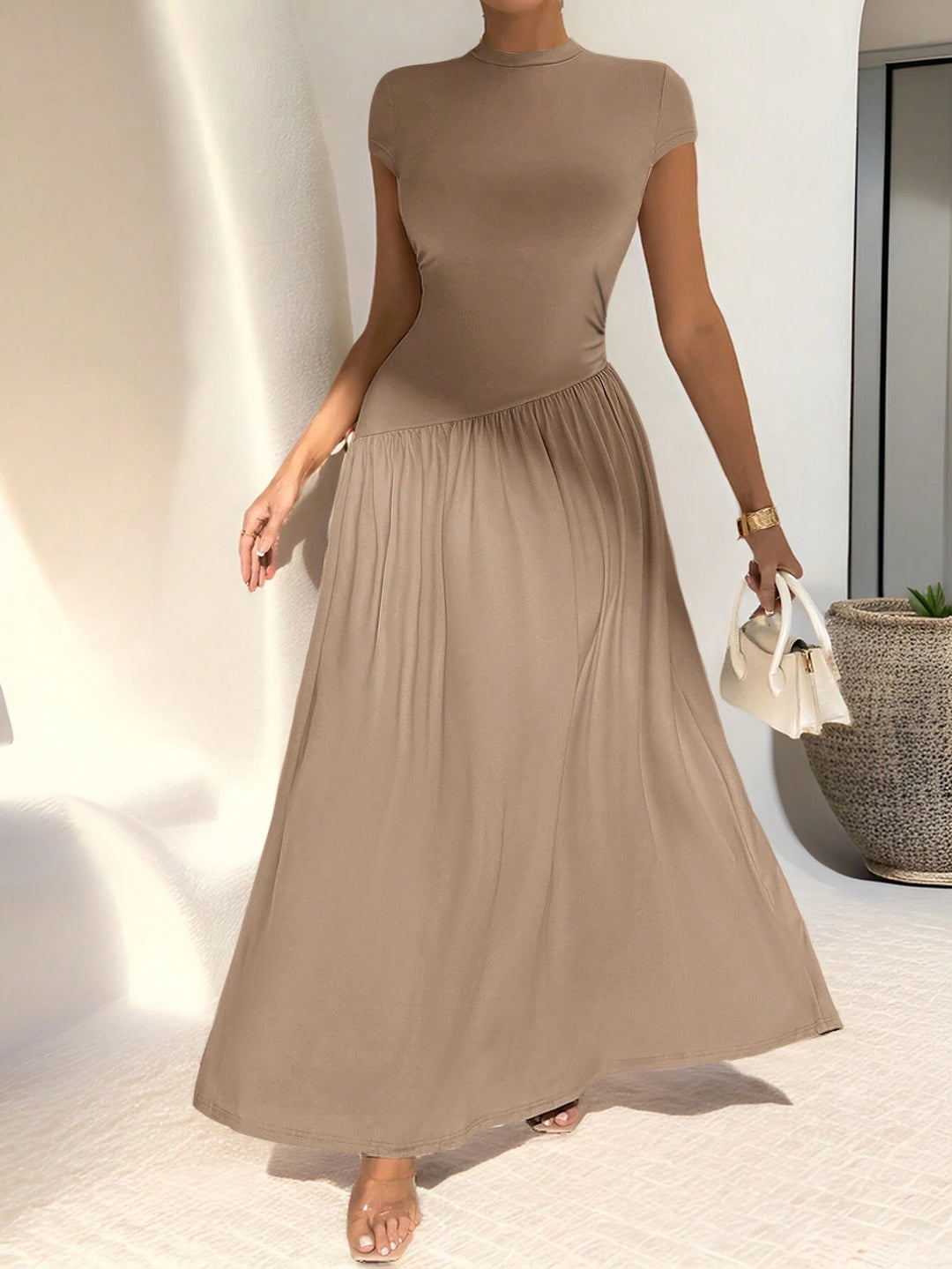 Rochie maxi SHEIN, bej
