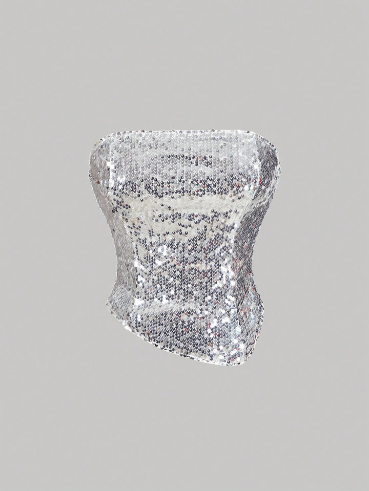 Top SHEIN, argintiu