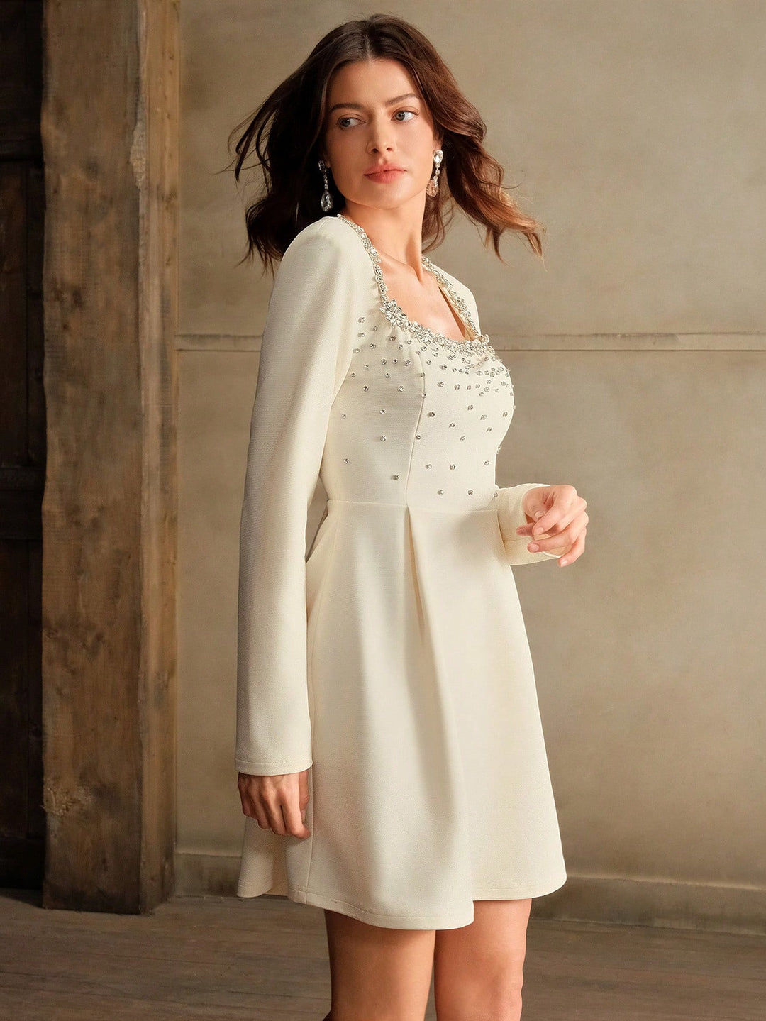 Rochie mini SHEIN, bej