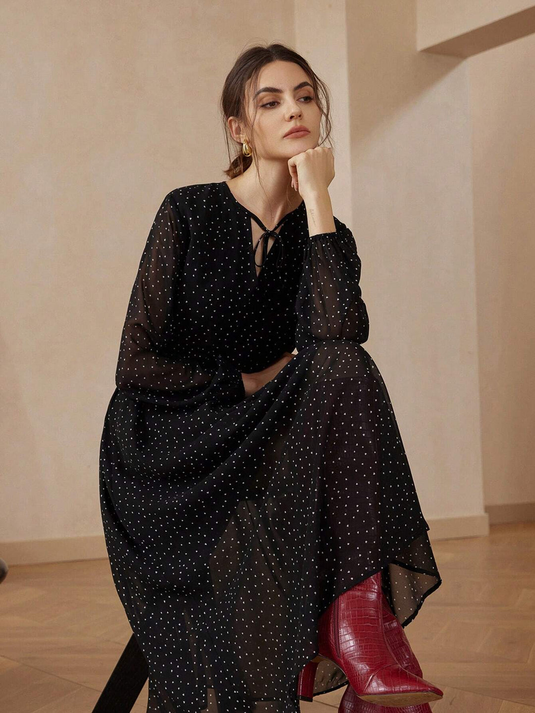 SHEIN maxi ruha, fekete