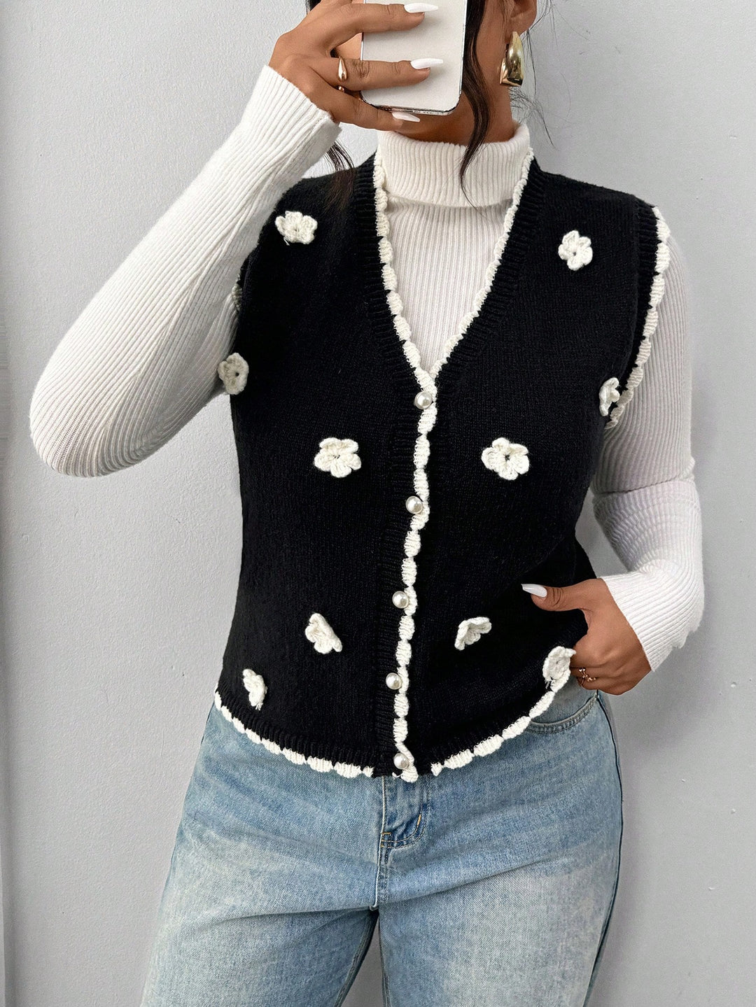 Cardigan SHEIN, alb