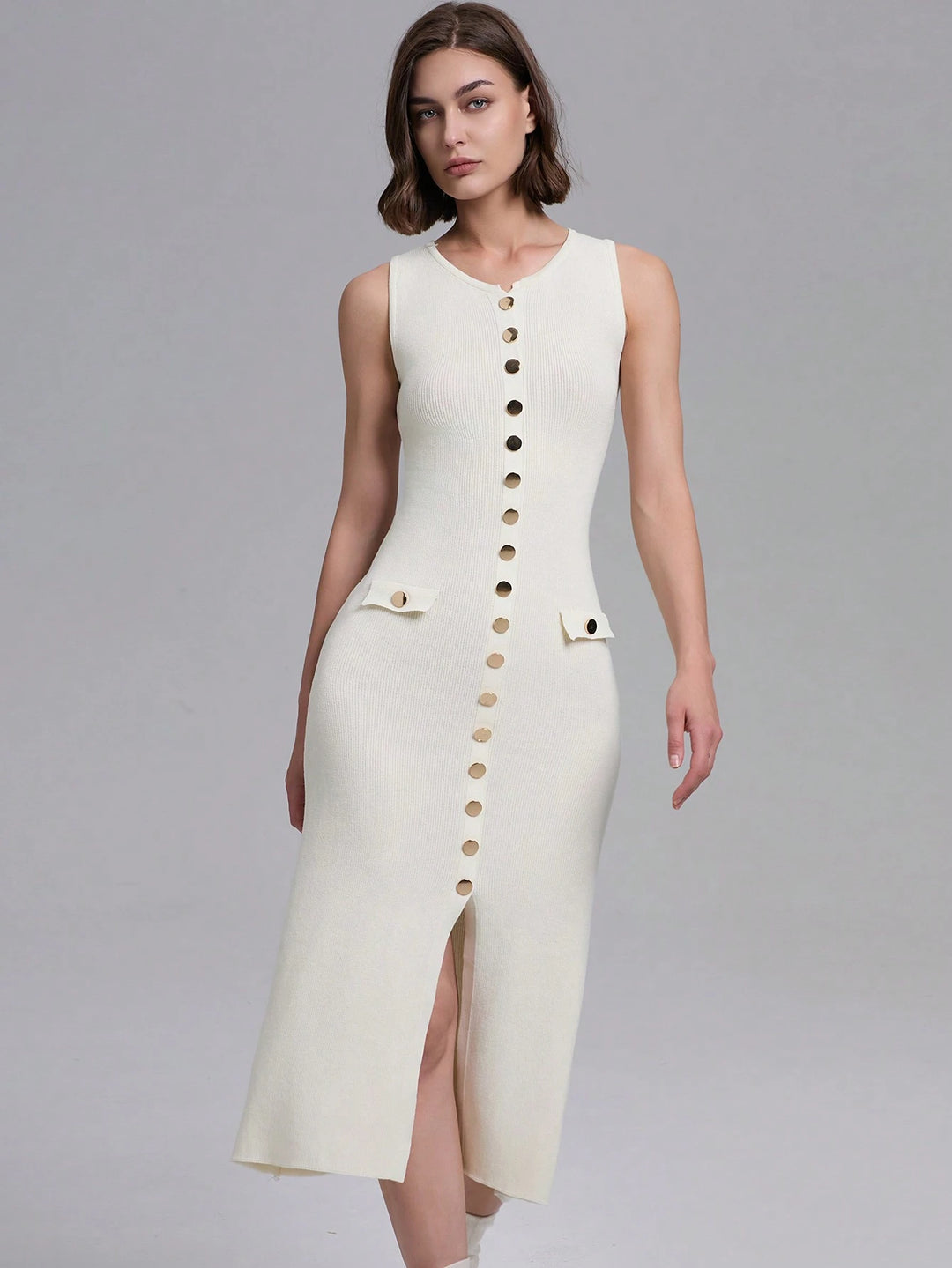 Rochie maxi SHEIN, crem