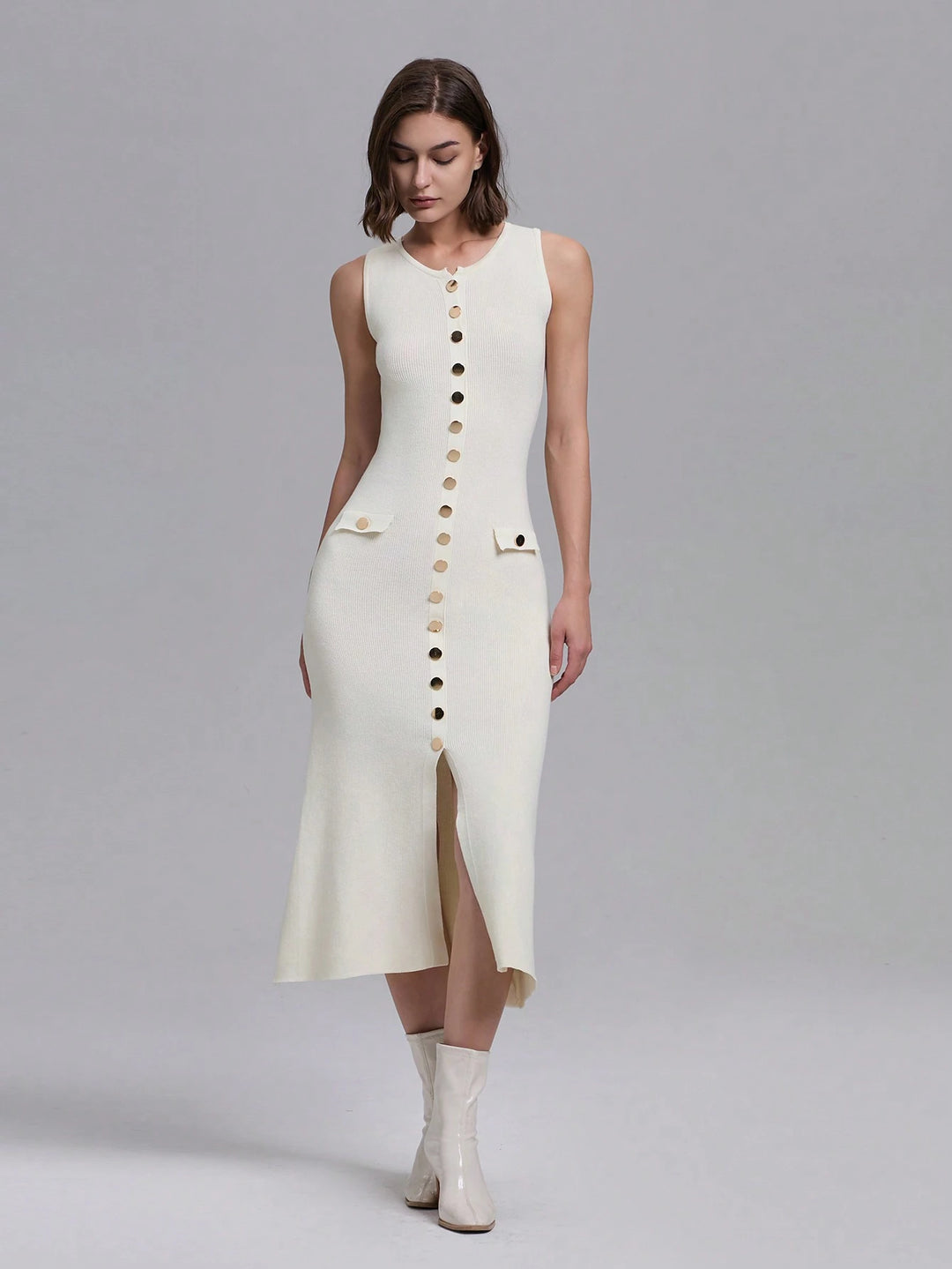 Rochie maxi SHEIN, crem