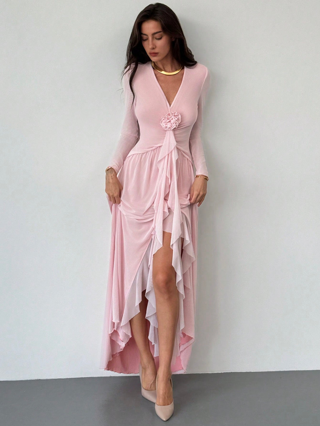 Rochie maxi SHEIN, roz