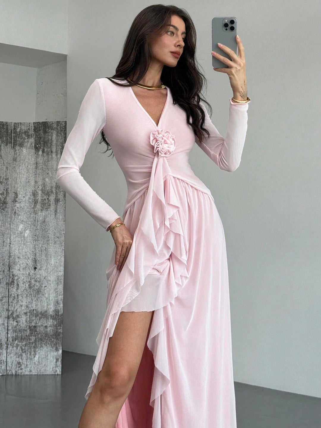 Rochie maxi SHEIN, roz