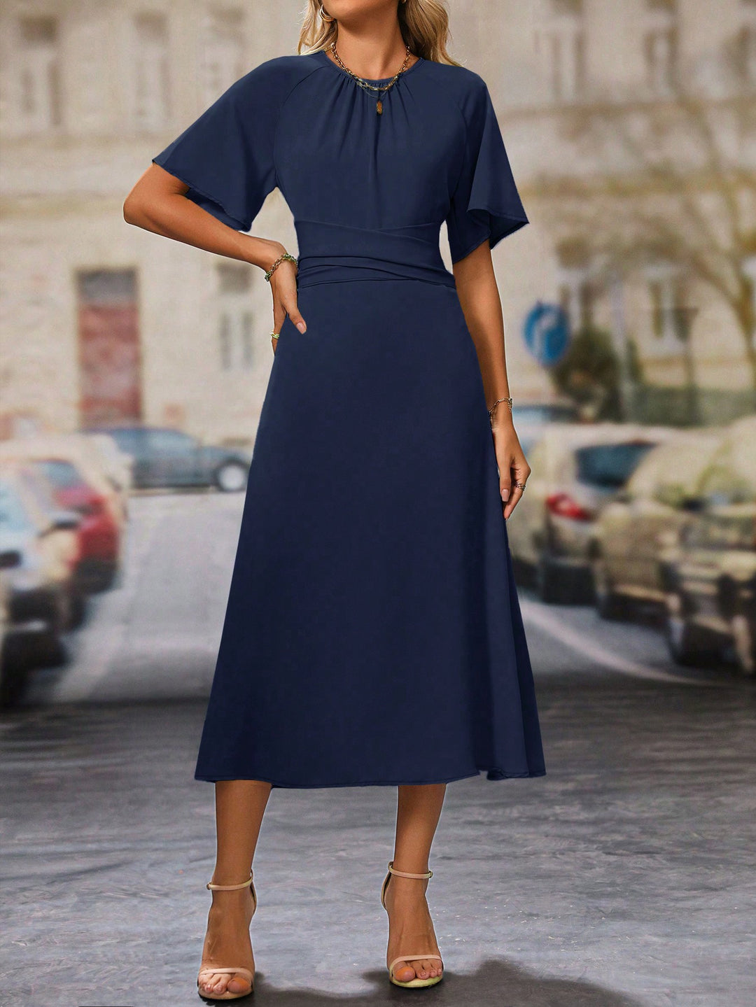 Rochie midi SHEIN, albastru