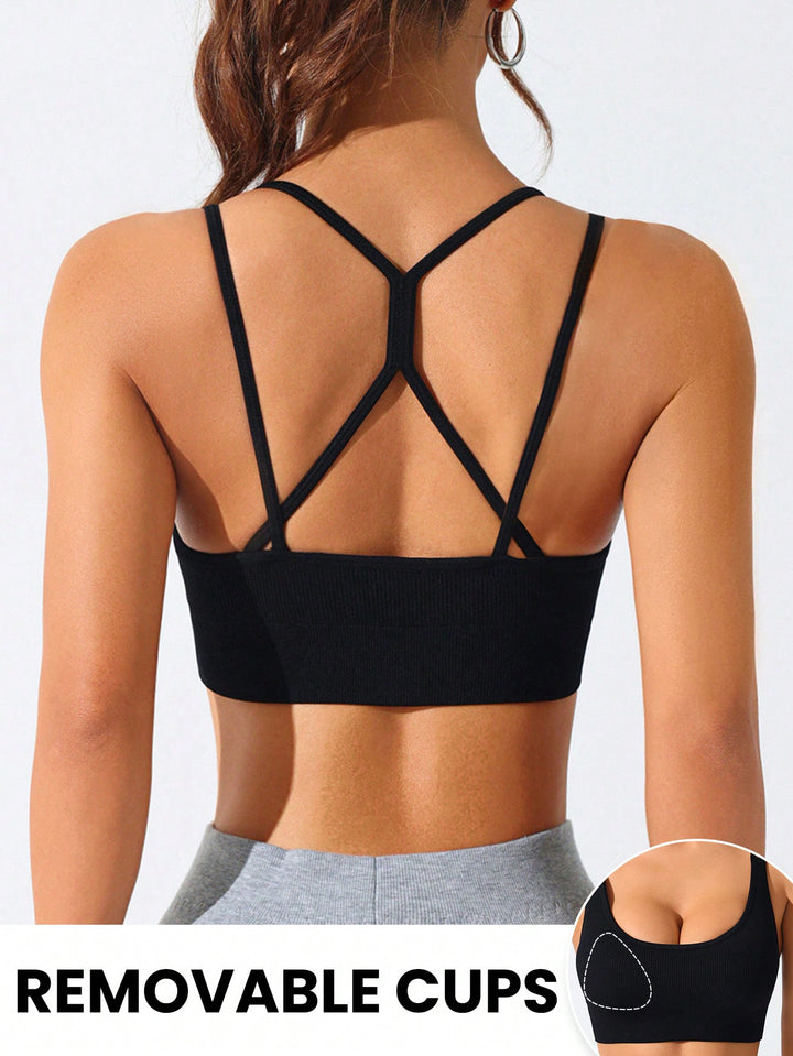 Bustieră sport SHEIN, negru