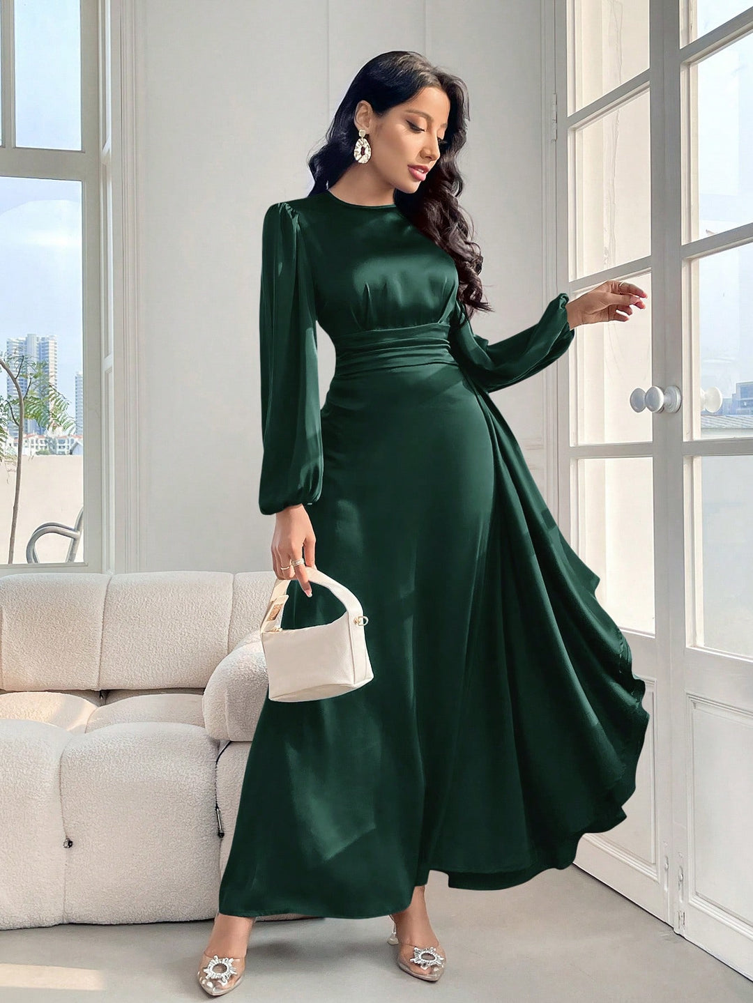 Rochie maxi SHEIN, verde