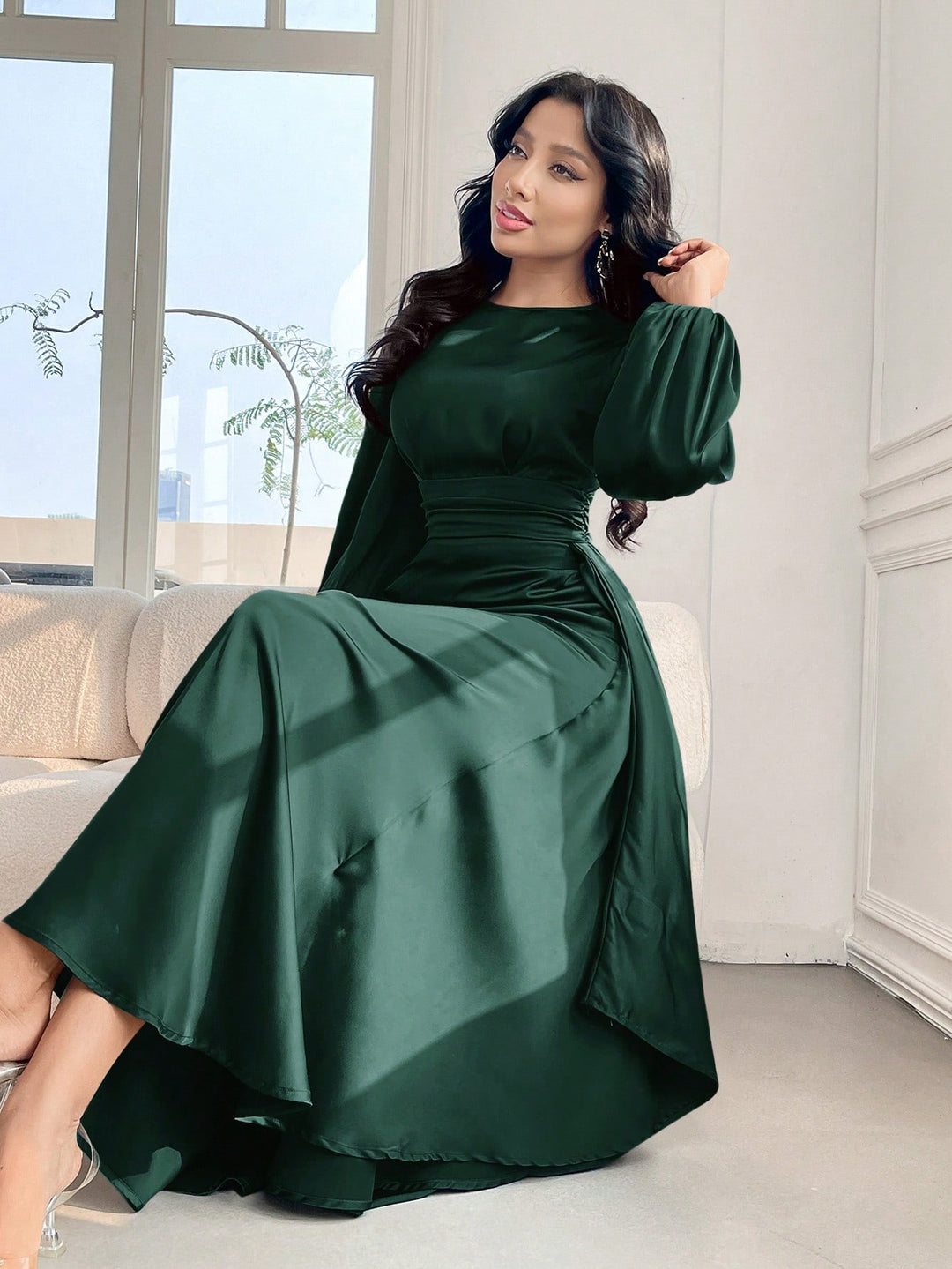 Rochie maxi SHEIN, verde