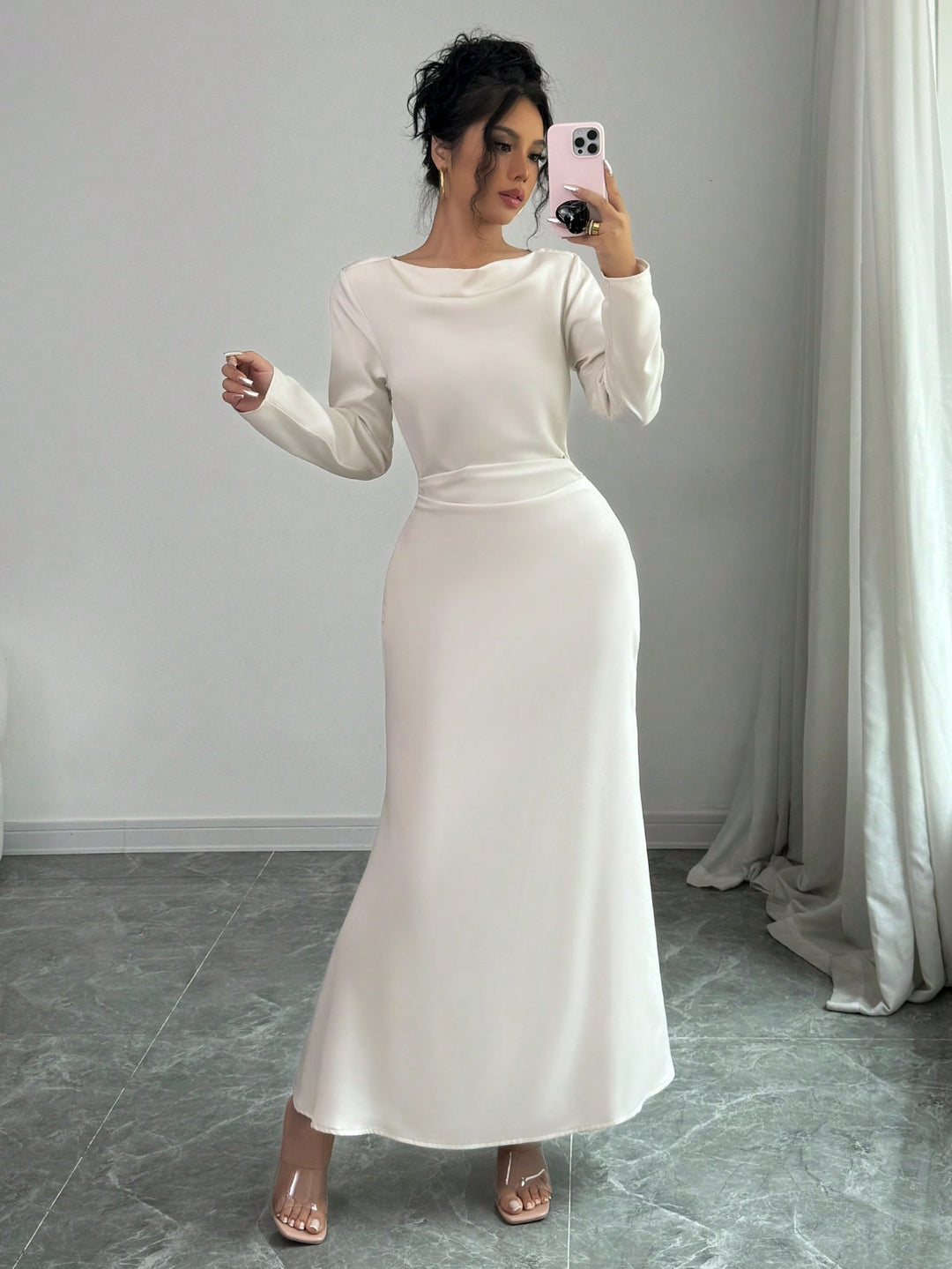 Rochie maxi SHEIN, bej