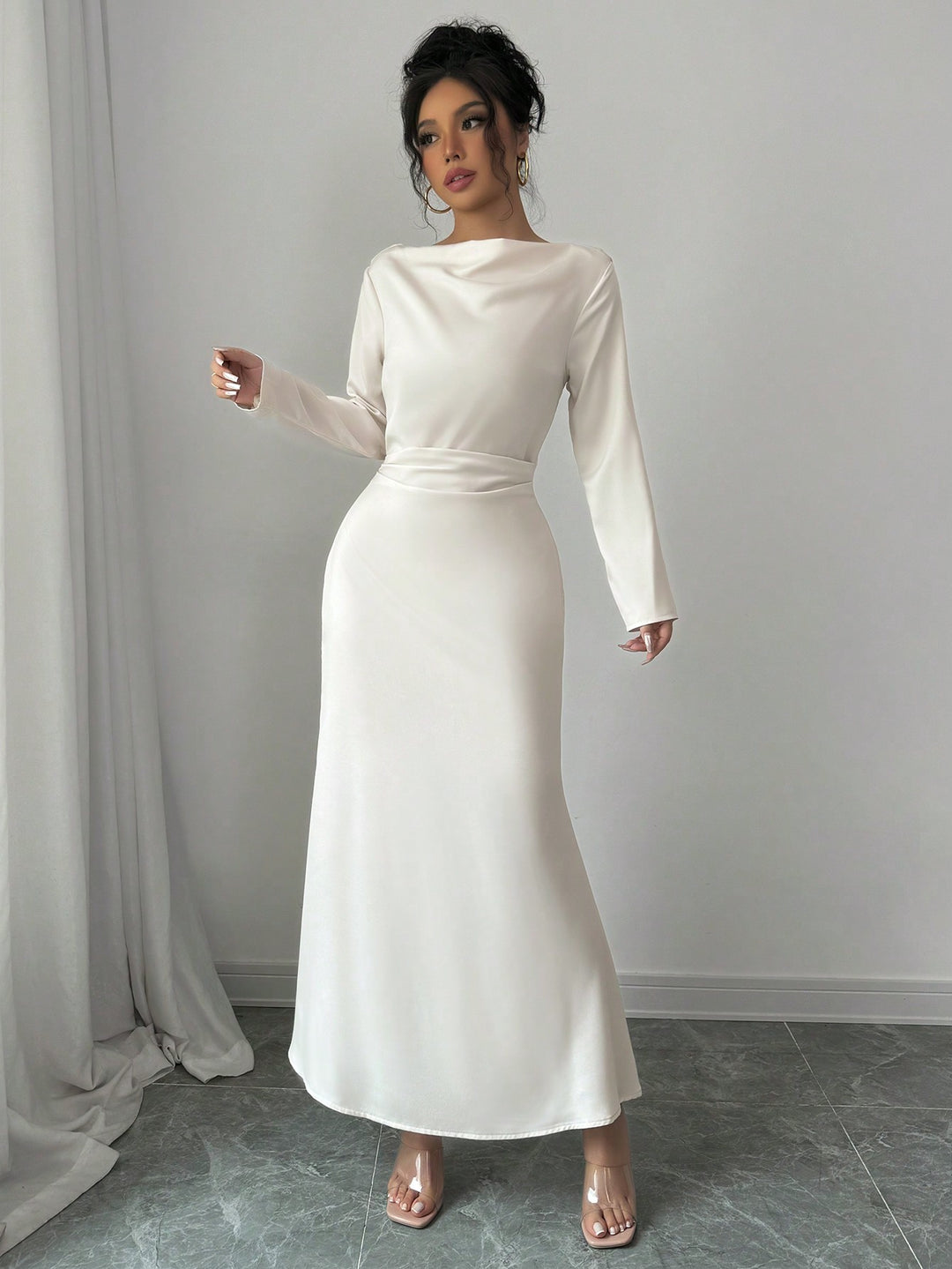 Rochie maxi SHEIN, bej