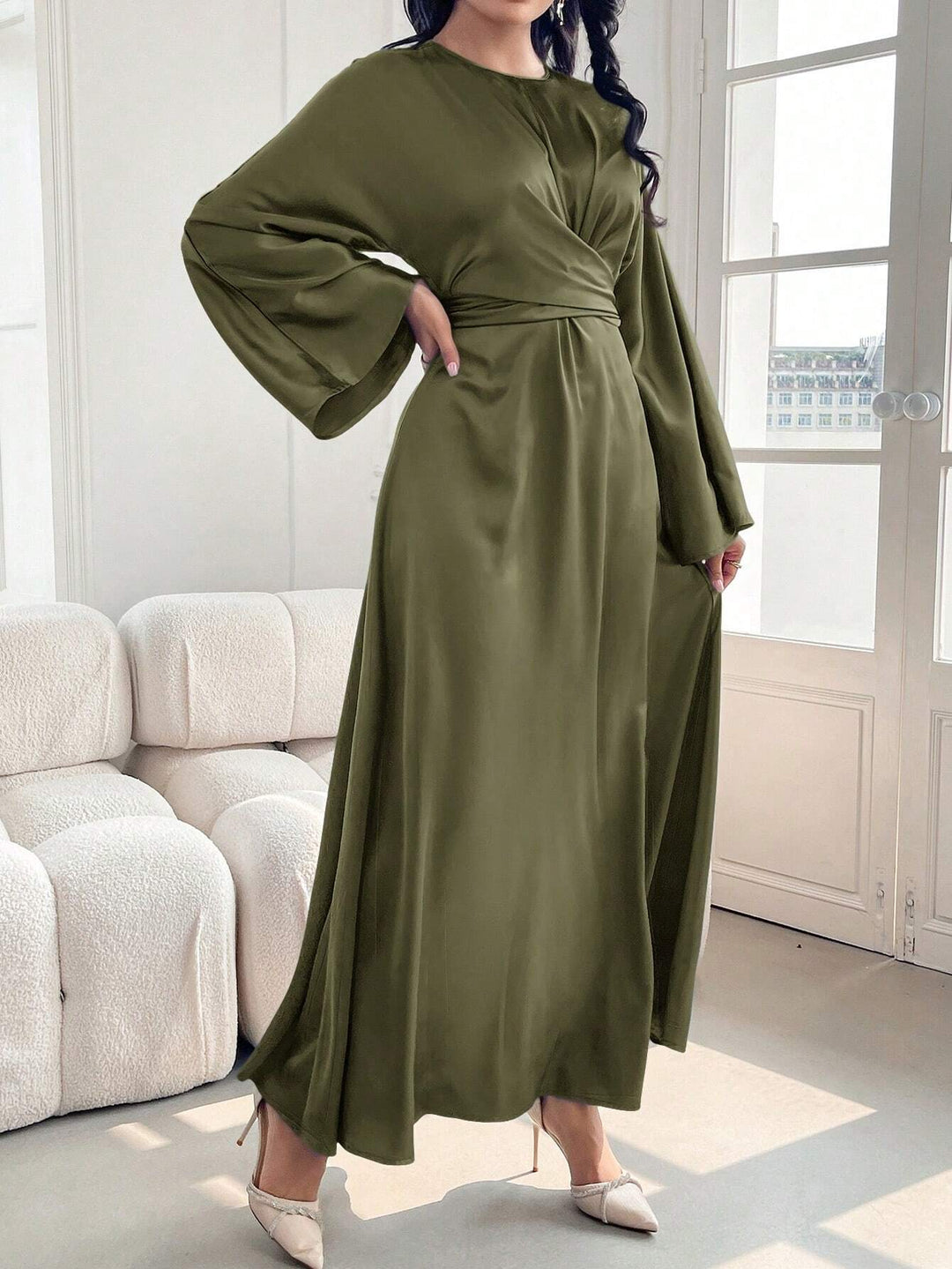 Rochie maxi SHEIN, kaki
