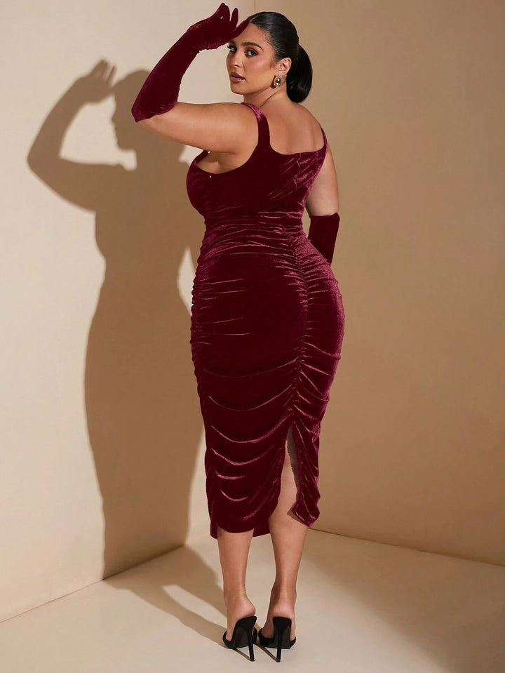 Rochie midi SHEIN,vișiniu