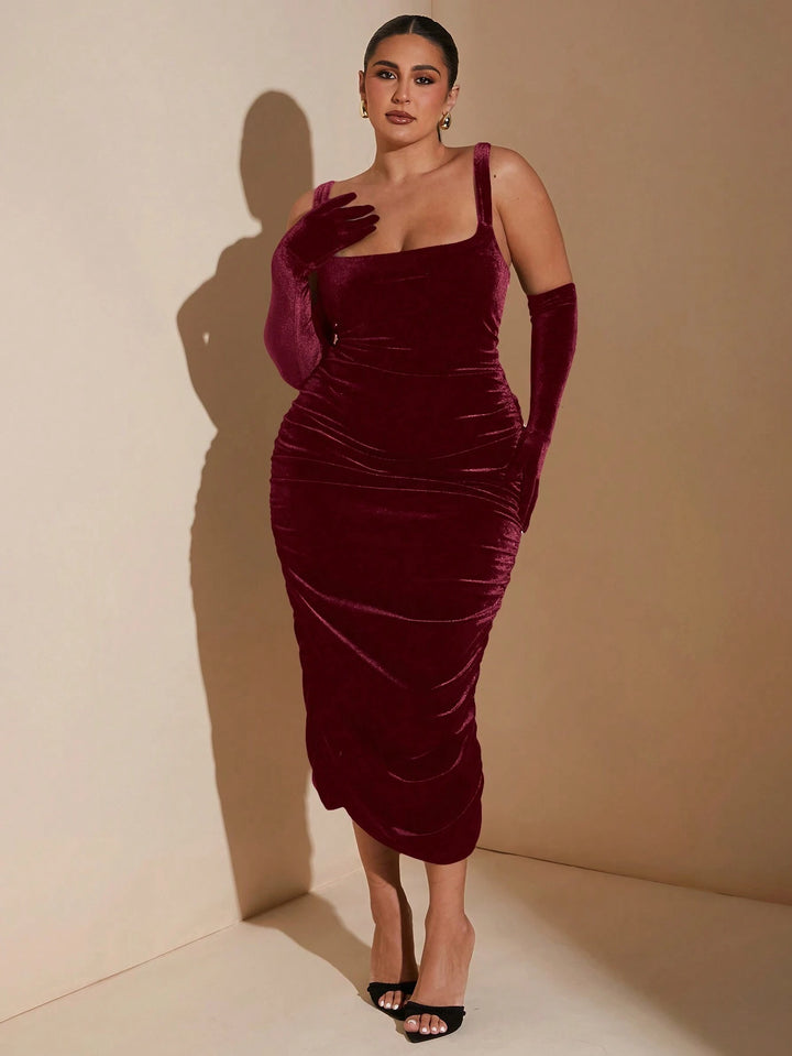 Rochie midi SHEIN,vișiniu