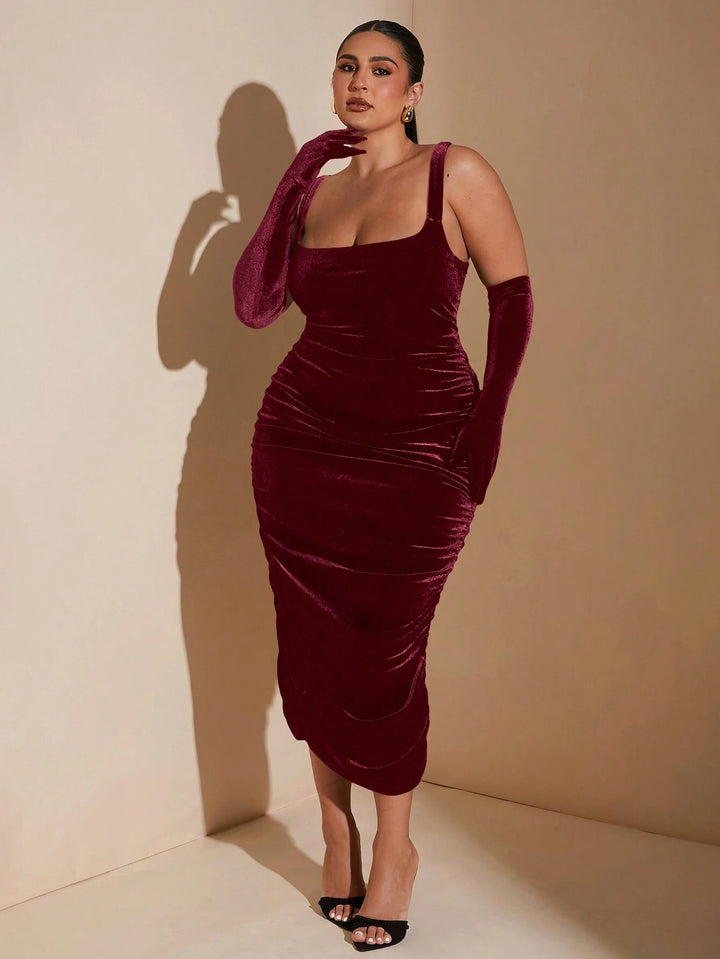 Rochie midi SHEIN,vișiniu