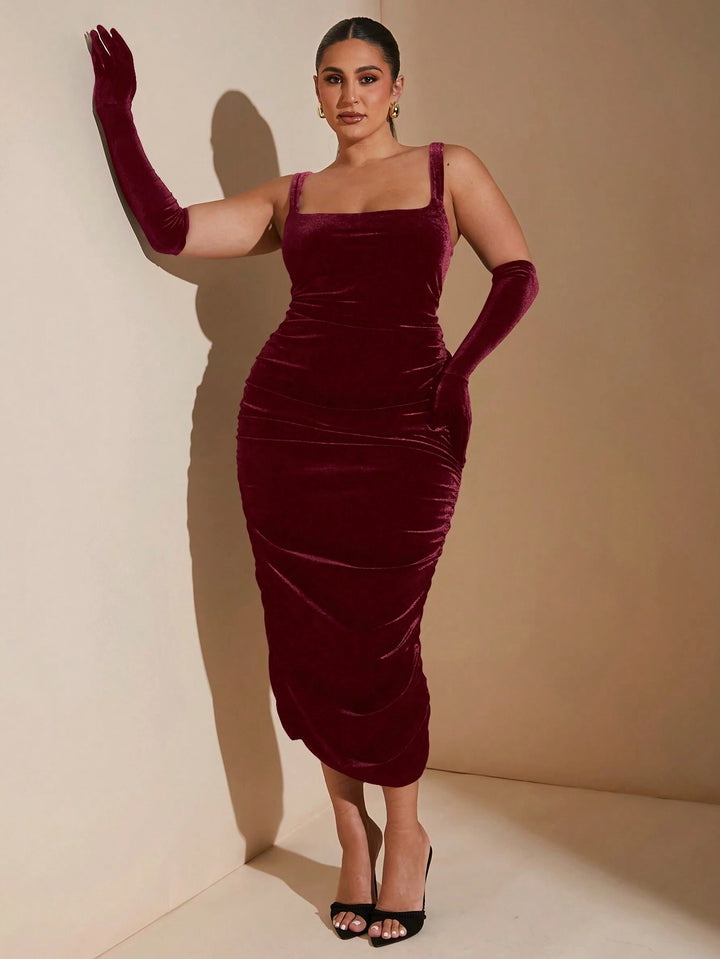 Rochie midi SHEIN,vișiniu