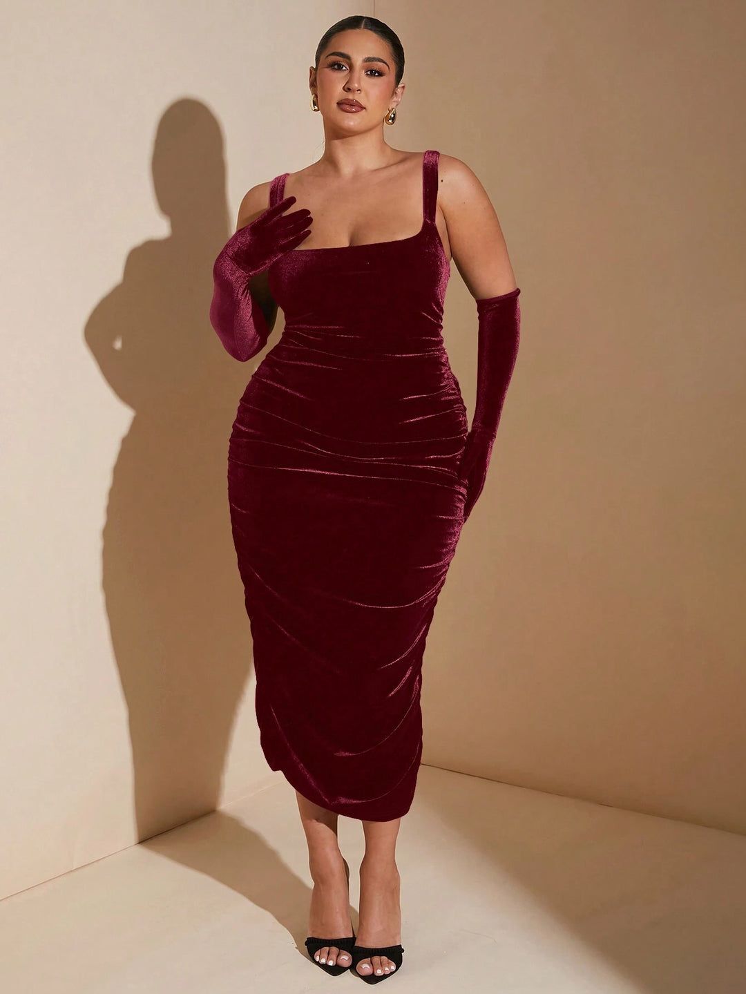 Rochie midi SHEIN,vișiniu