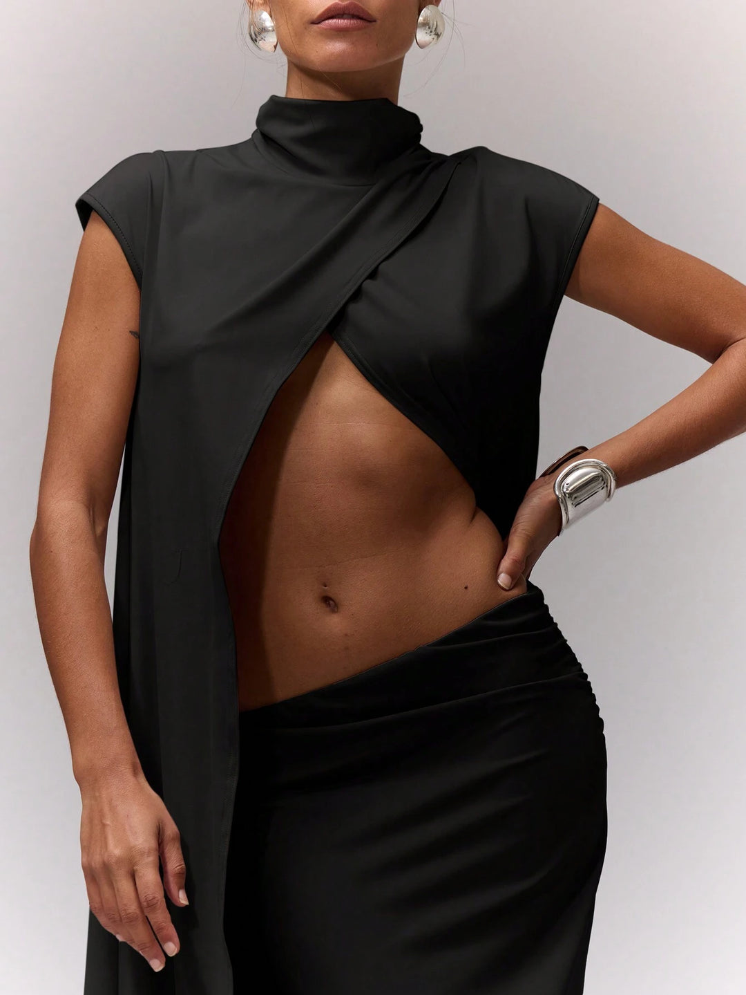 Tricou lung SHEIN, negru