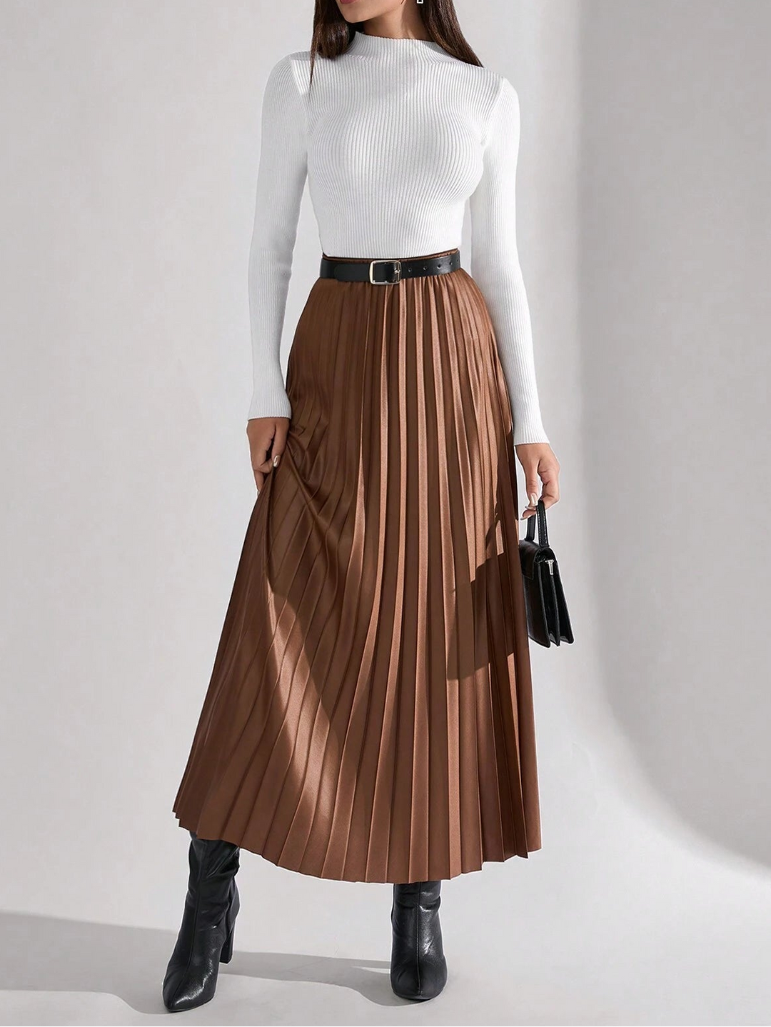 Shein maxi szoknya, barna