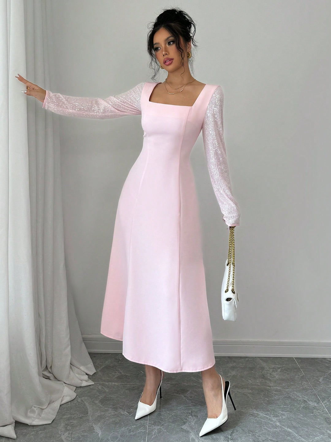 Rochie maxi SHEIN, roz
