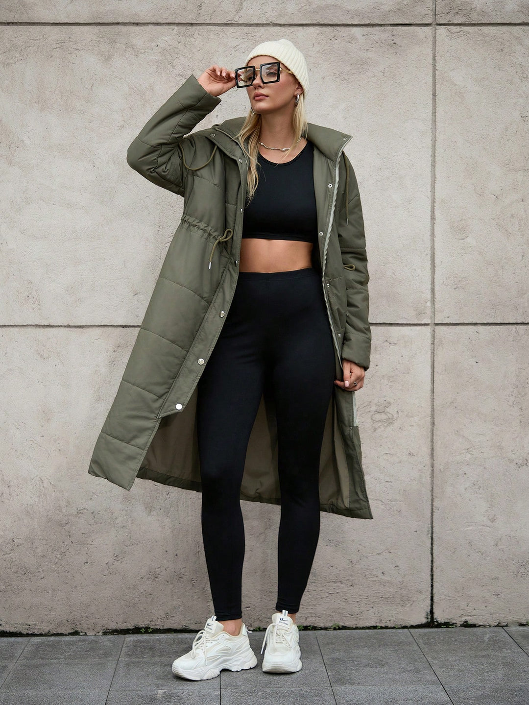 SHEIN kabát, khaki