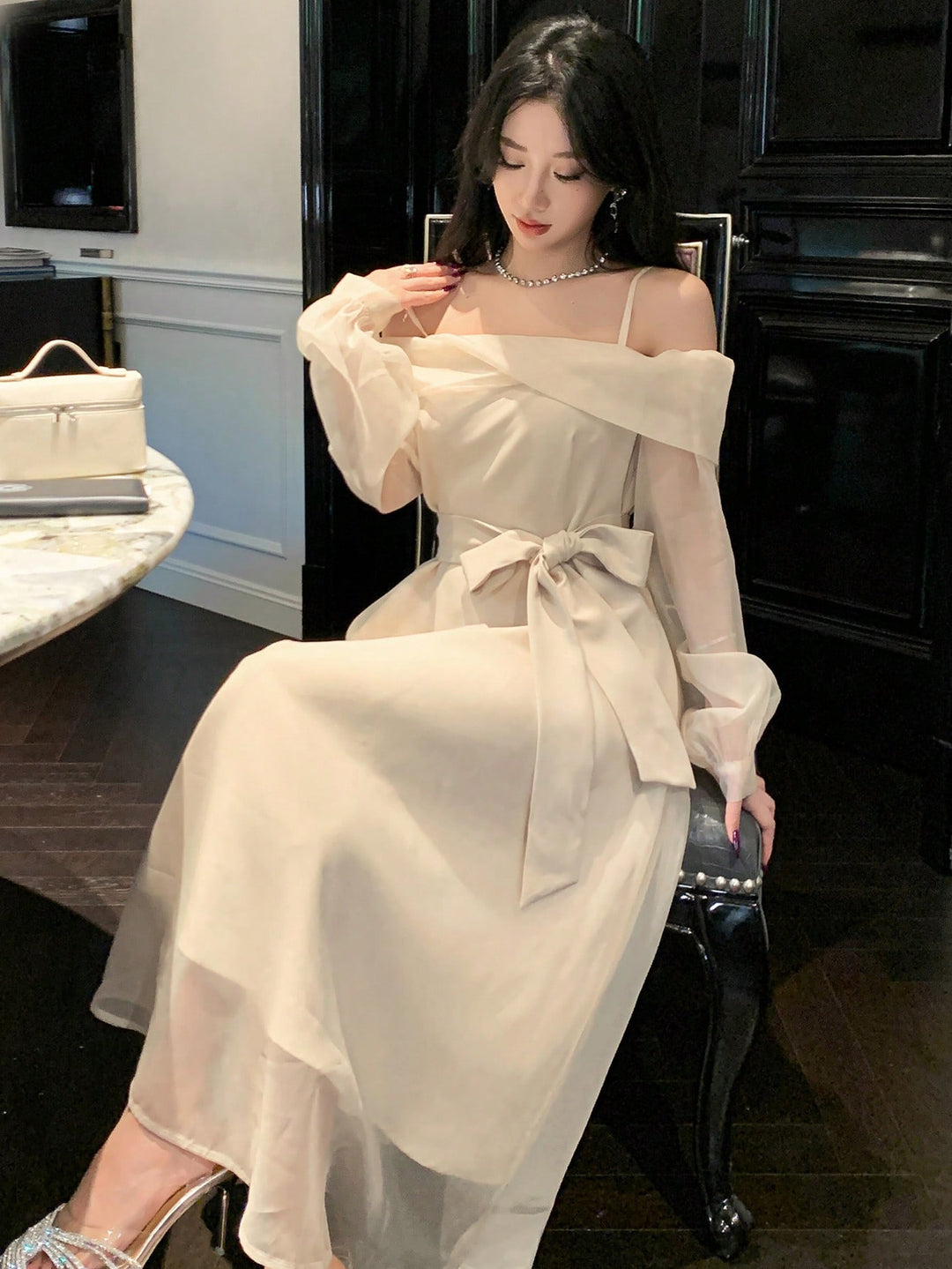SHEIN Maxi ruha, bézs