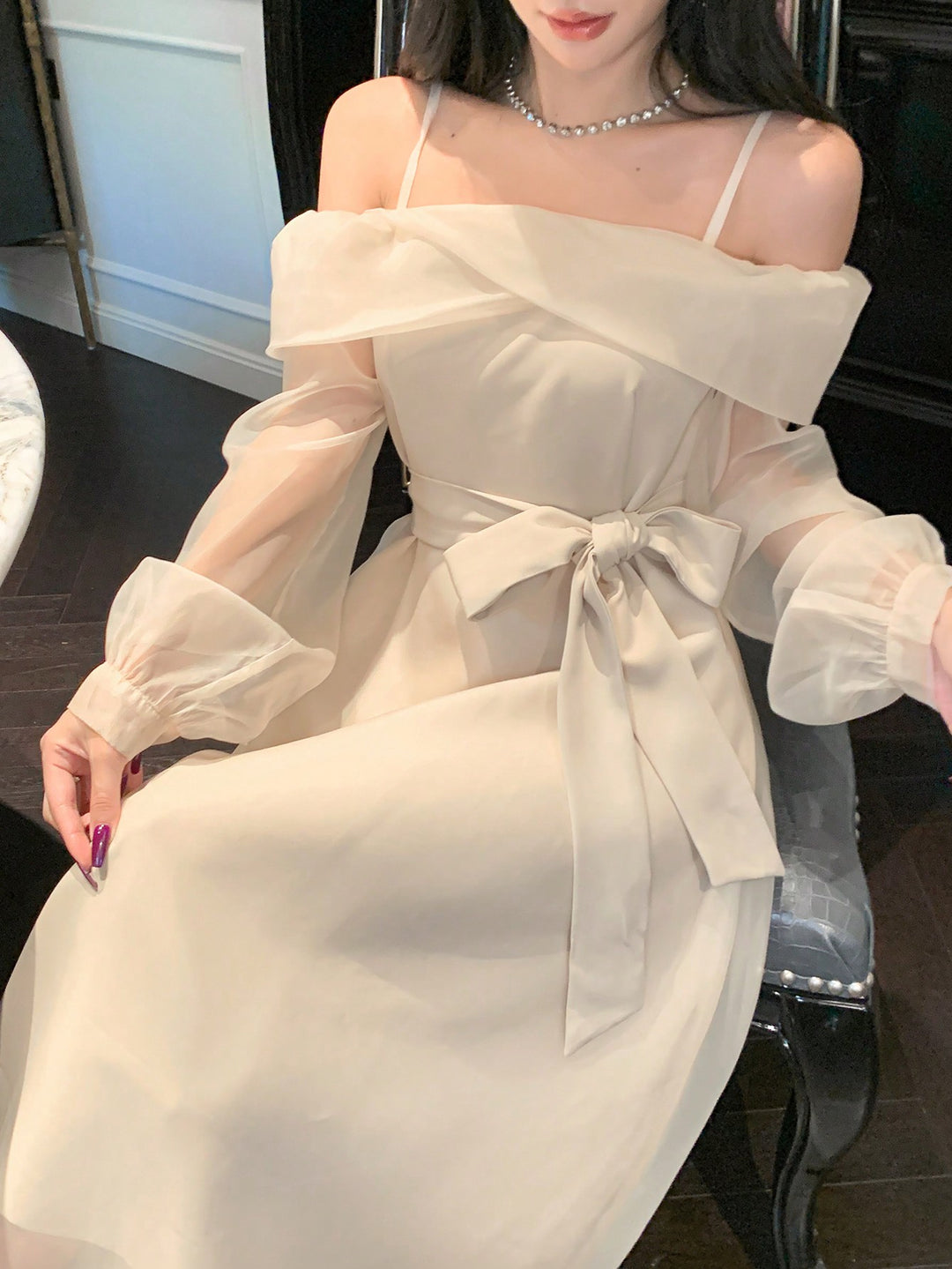 SHEIN Maxi ruha, bézs