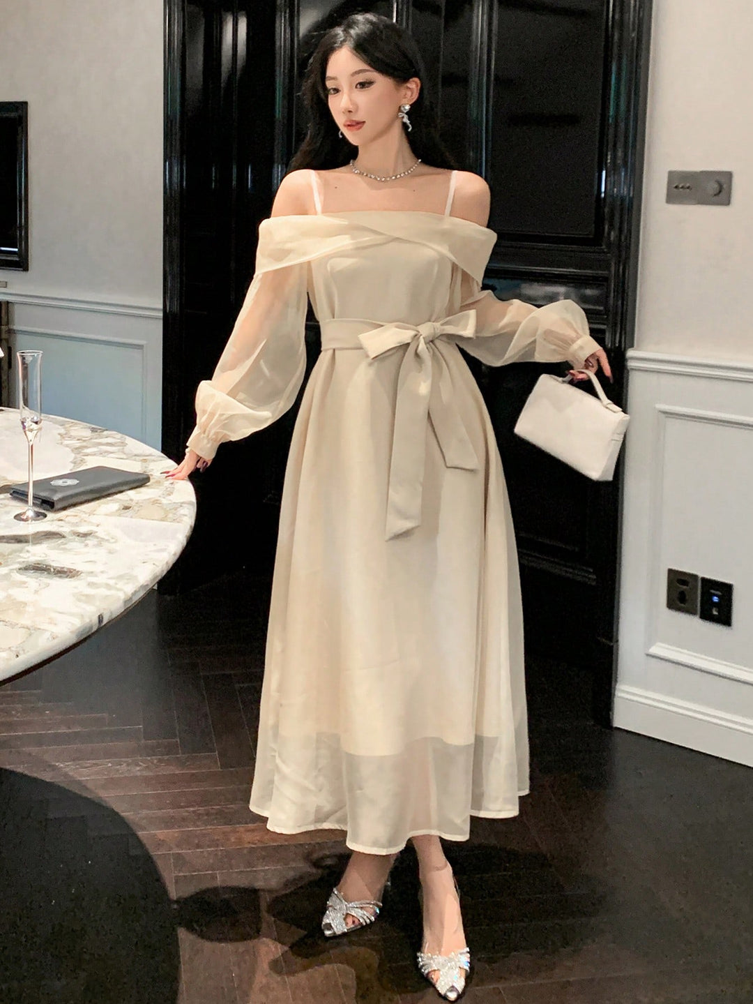 SHEIN Maxi ruha, bézs