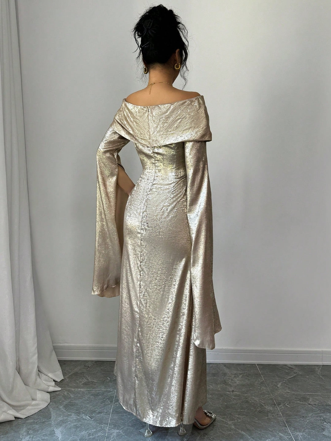 Rochie maxi SHEIN, auriu