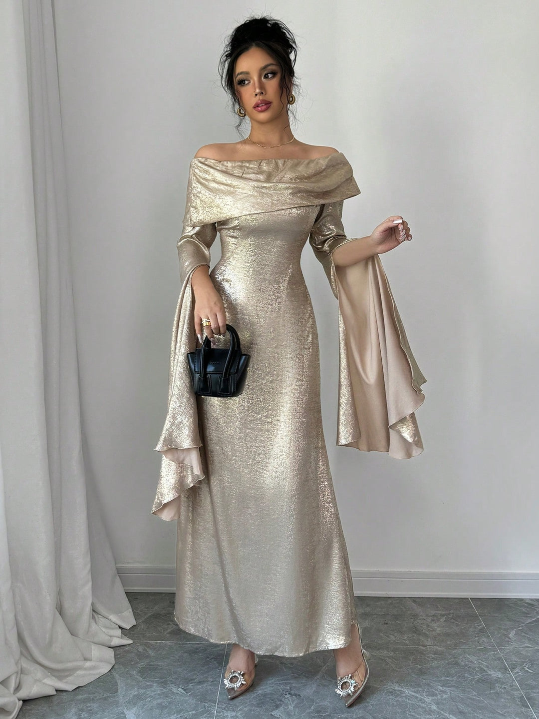 Rochie maxi SHEIN, auriu