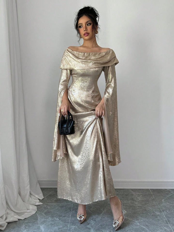 Rochie maxi SHEIN, auriu