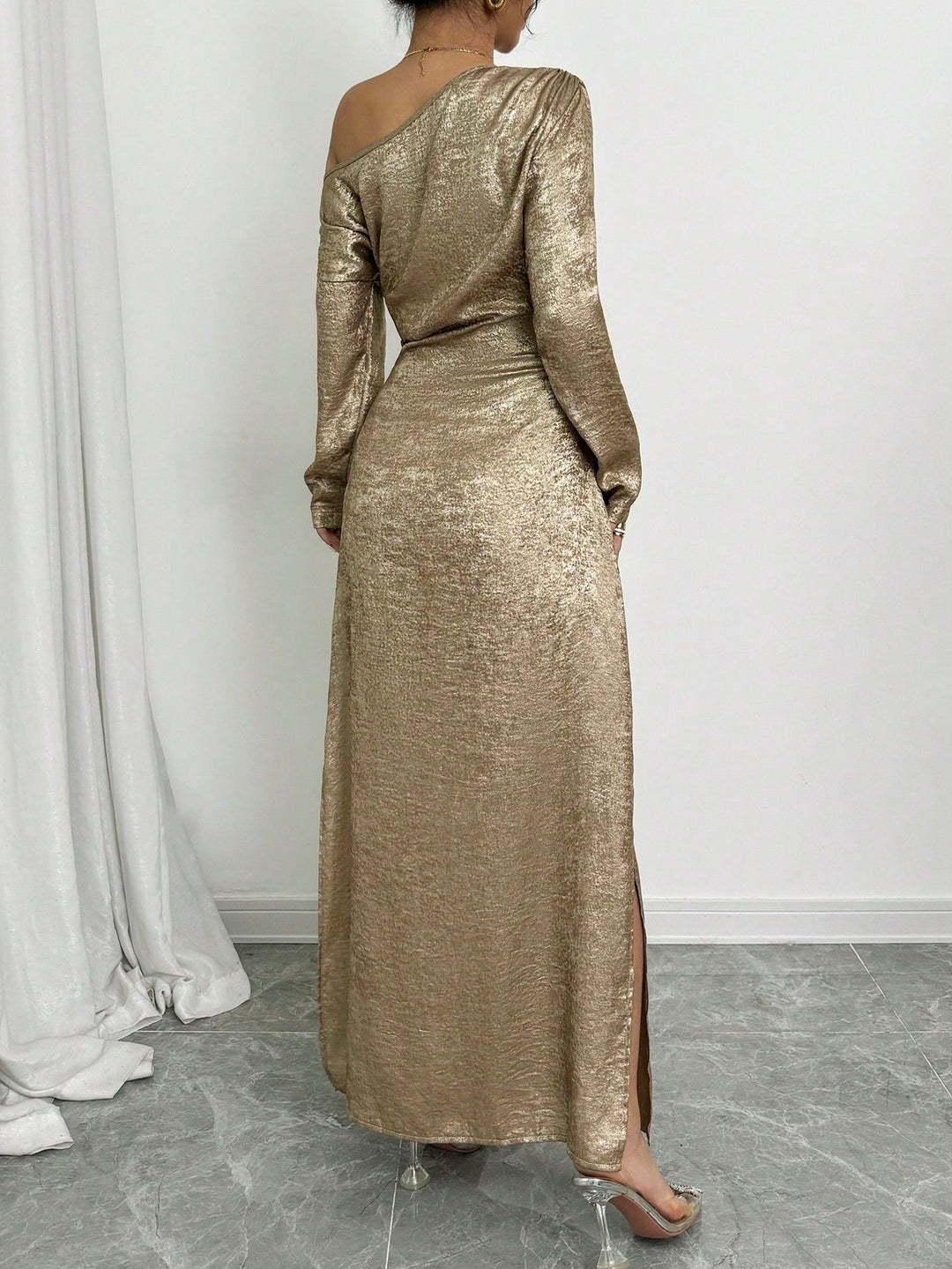 Rochie maxi SHEIN, auriu