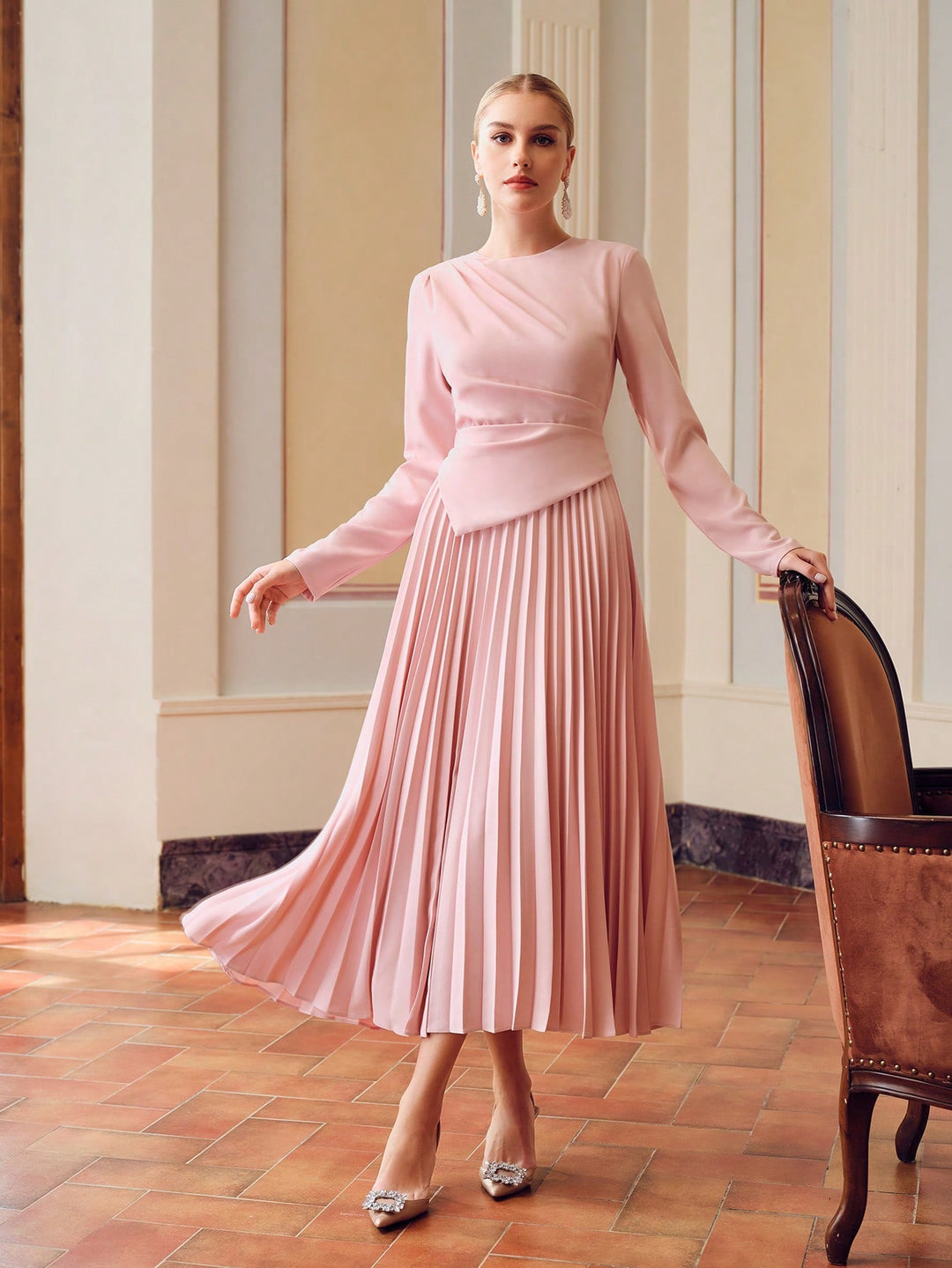 Rochie midi SHEIN, roz