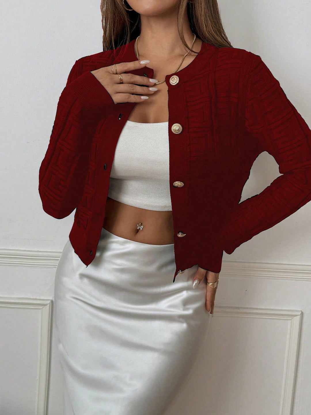Cardigan SHEIN, vișiniu