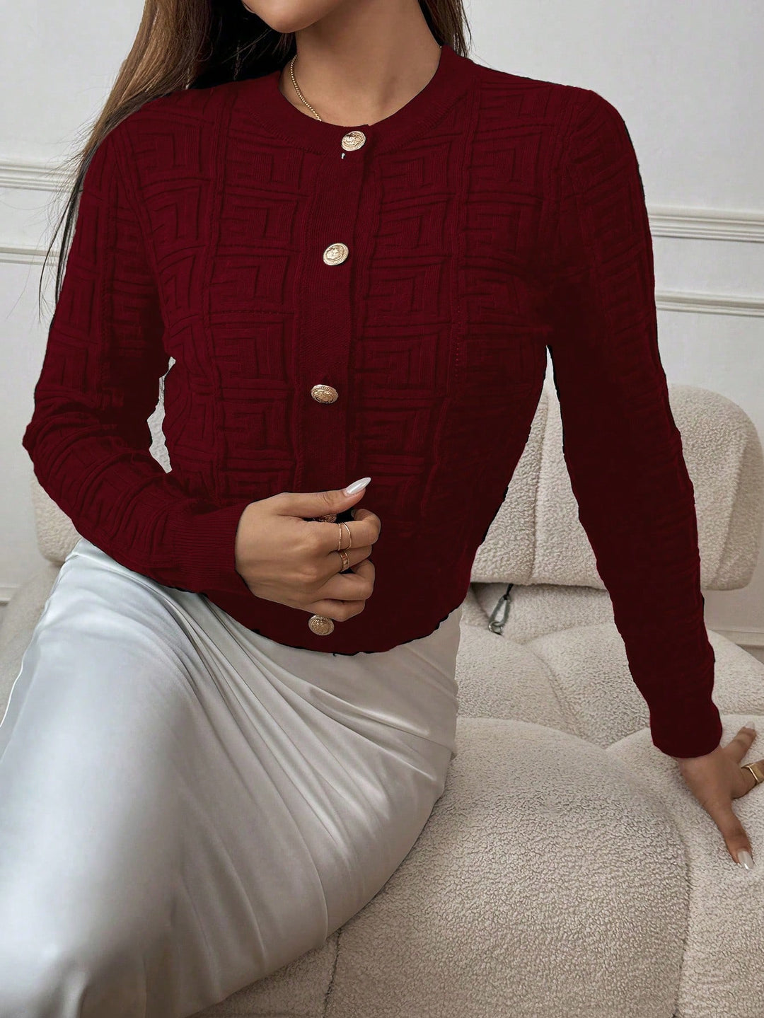 Cardigan SHEIN, vișiniu
