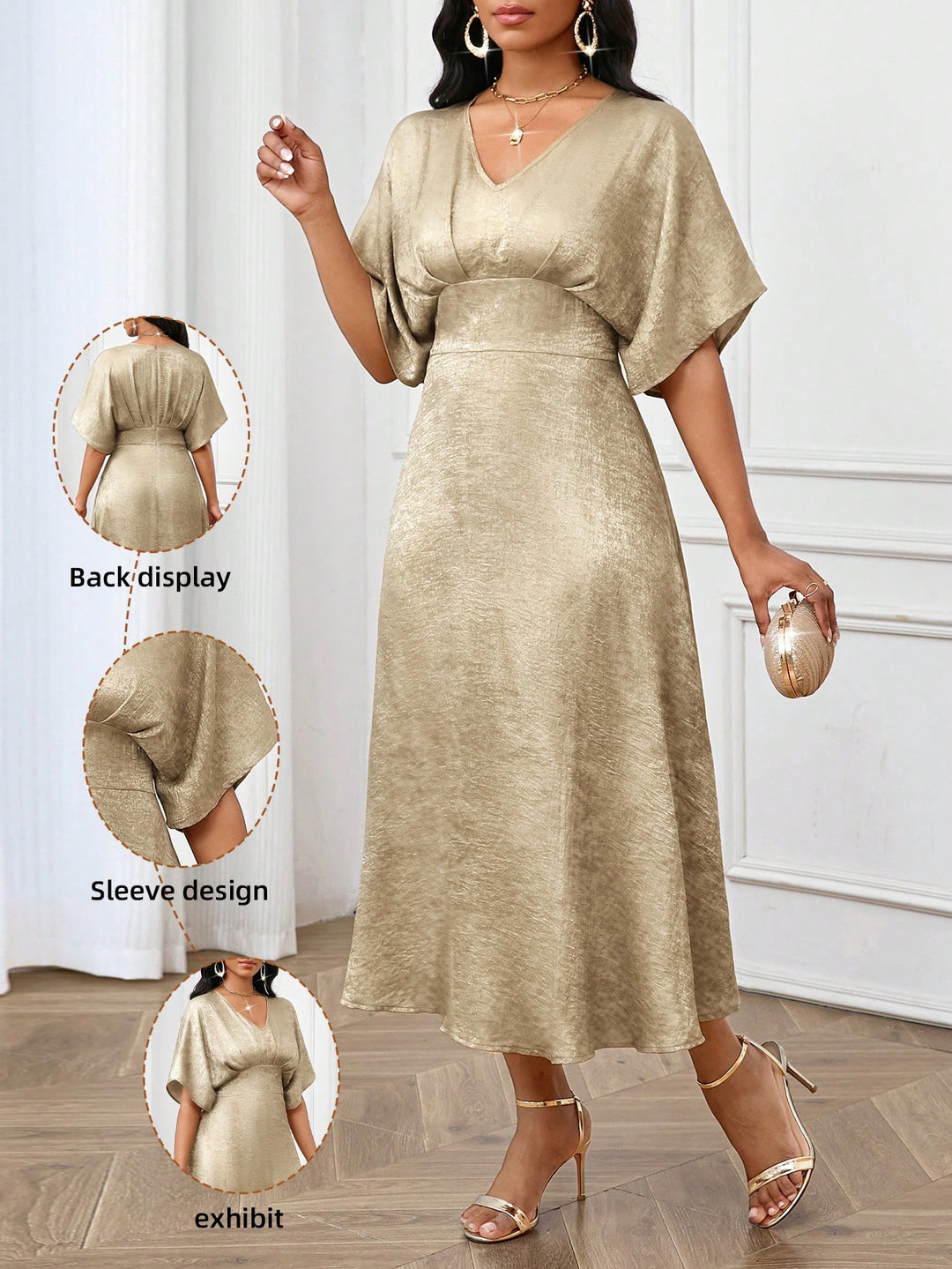Rochie maxi SHEIN, auriu