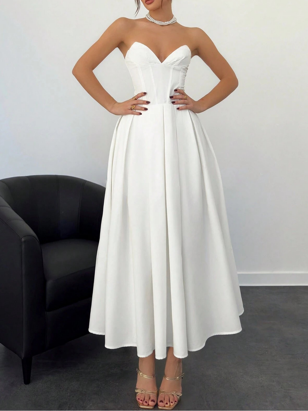Rochie maxi SHEIN, alb