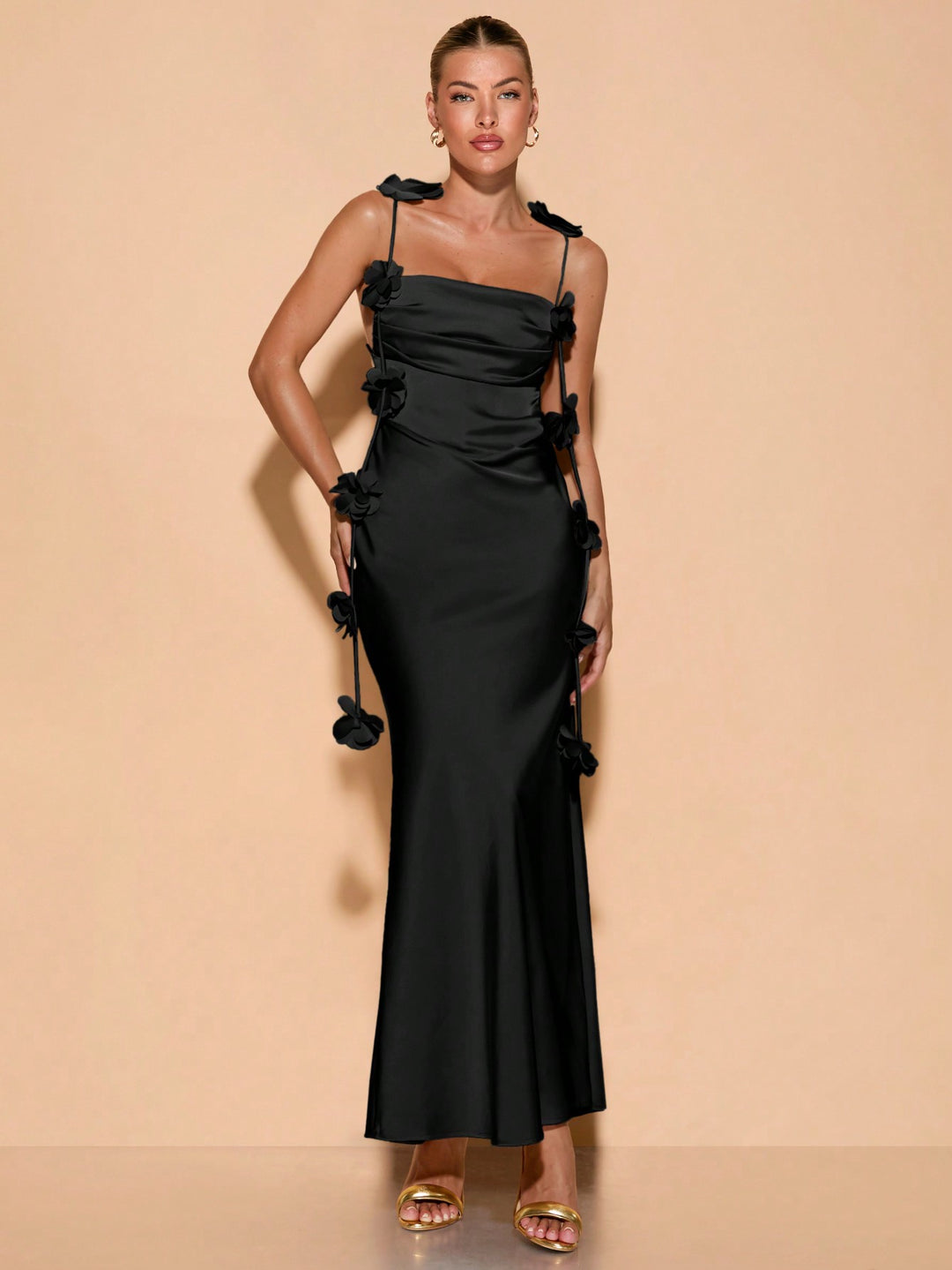 SHEIN maxi ruha, fekete