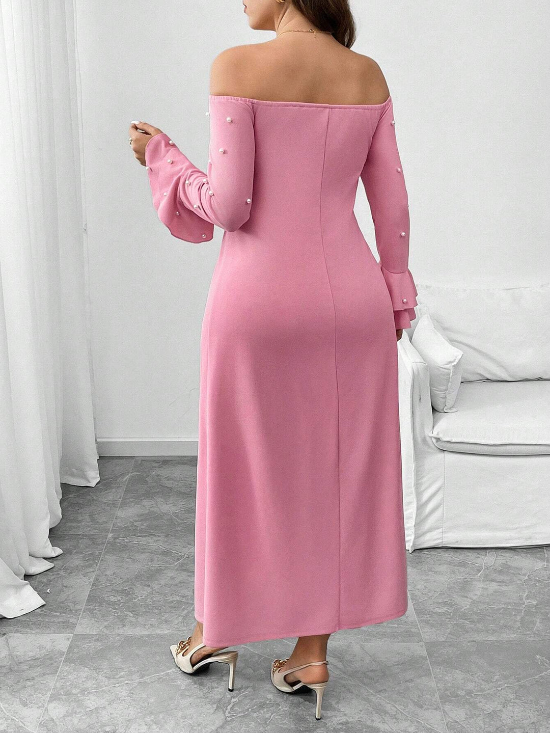 Rochie midi Shein Curve+, roz