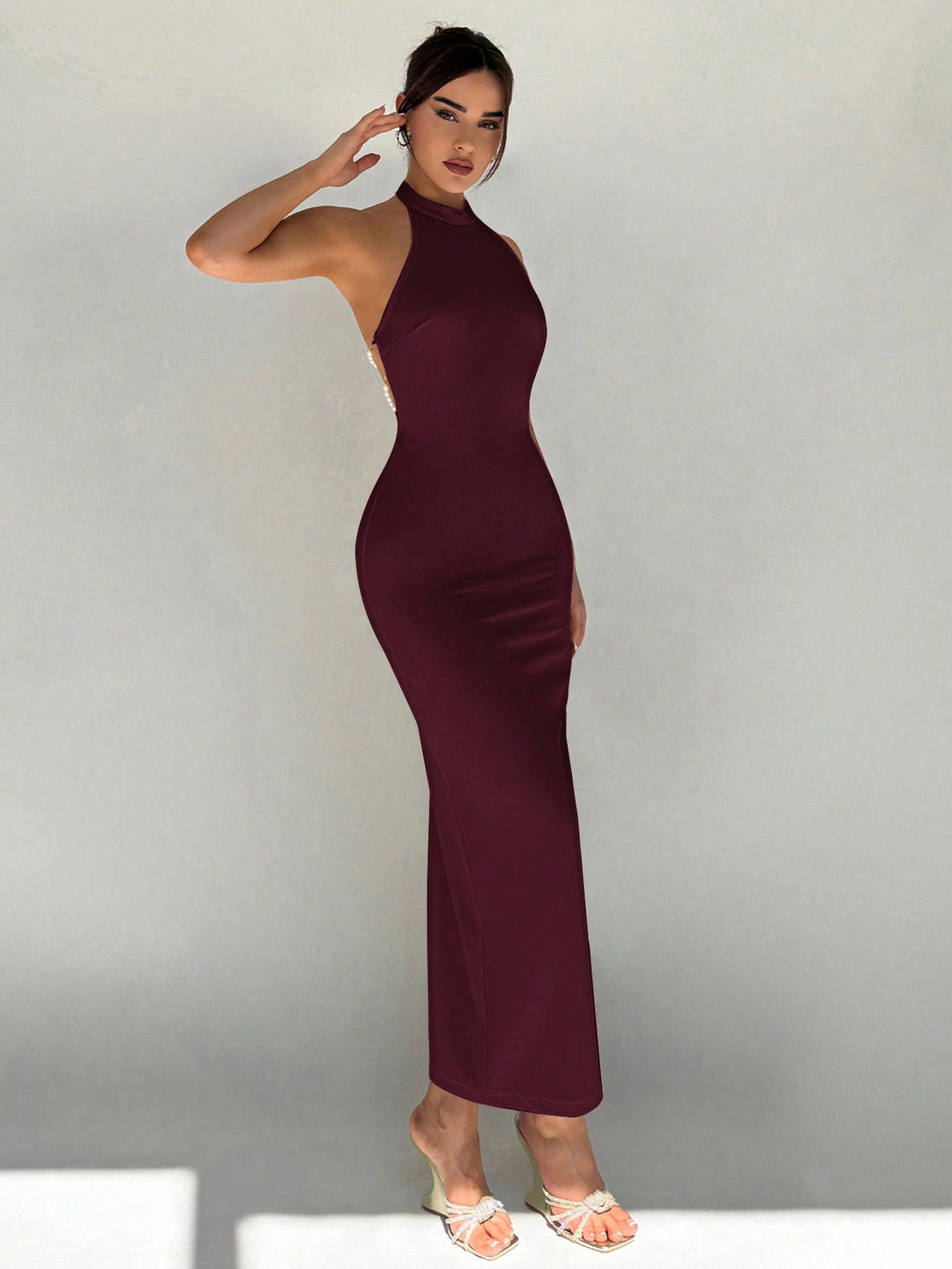 Rochie maxi SHEIN, vișiniu