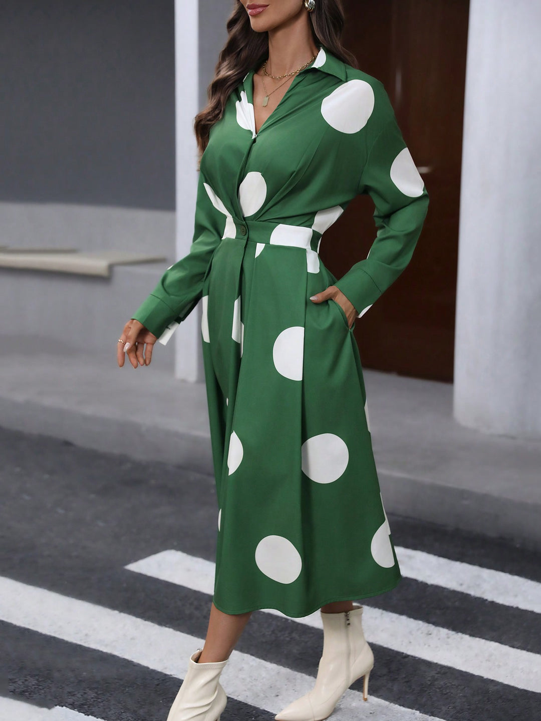 Rochie midi SHEIN, verde