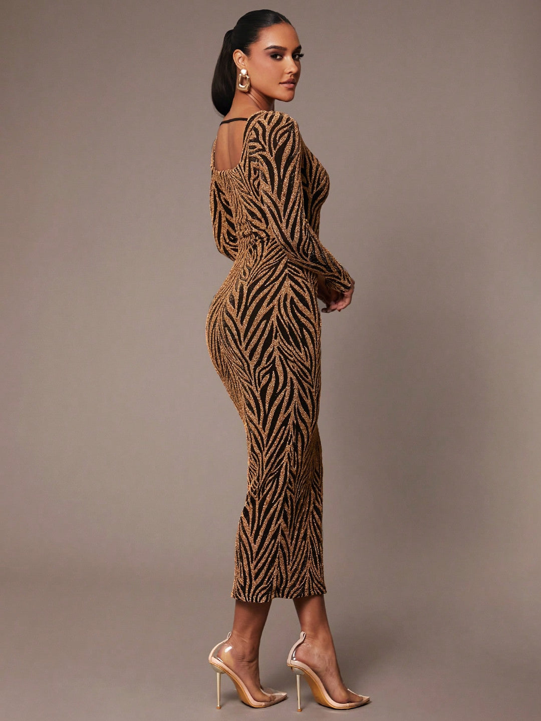 Rochie maxi SHEIN, auriu