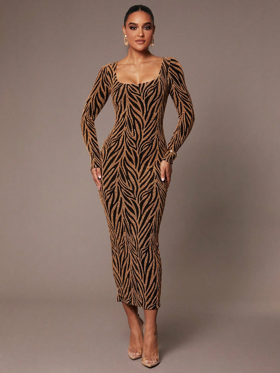 Rochie maxi SHEIN, auriu