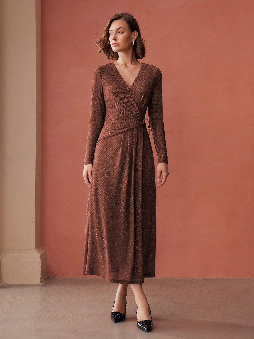 Rochie maxi SHEIN, maro