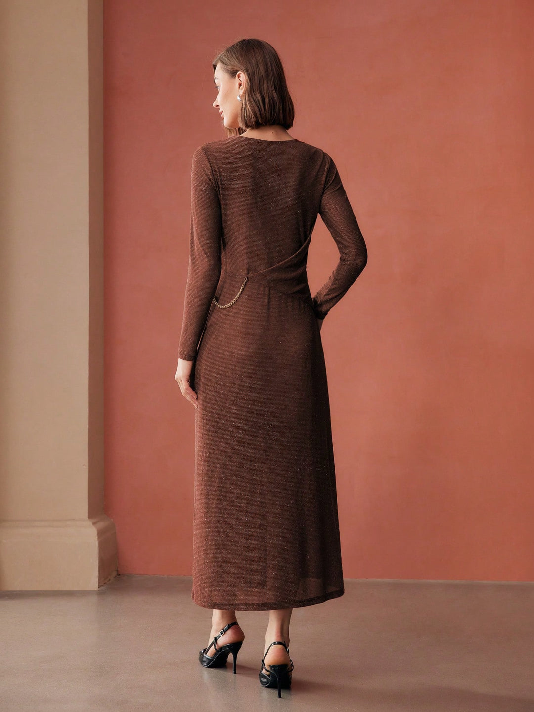 Rochie maxi SHEIN, maro