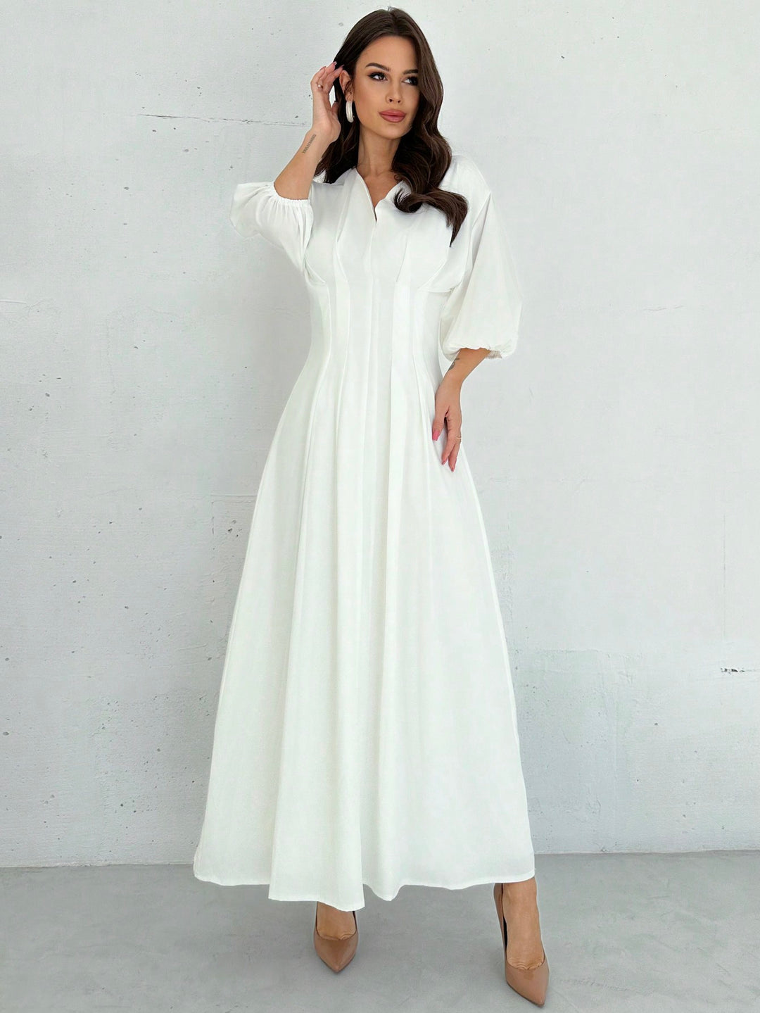 Rochie maxi SHEIN, alb