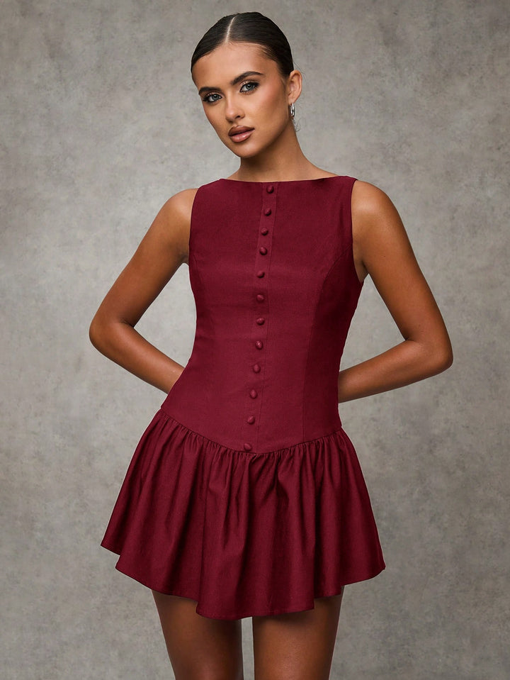 SHEIN mini ruha, bordó