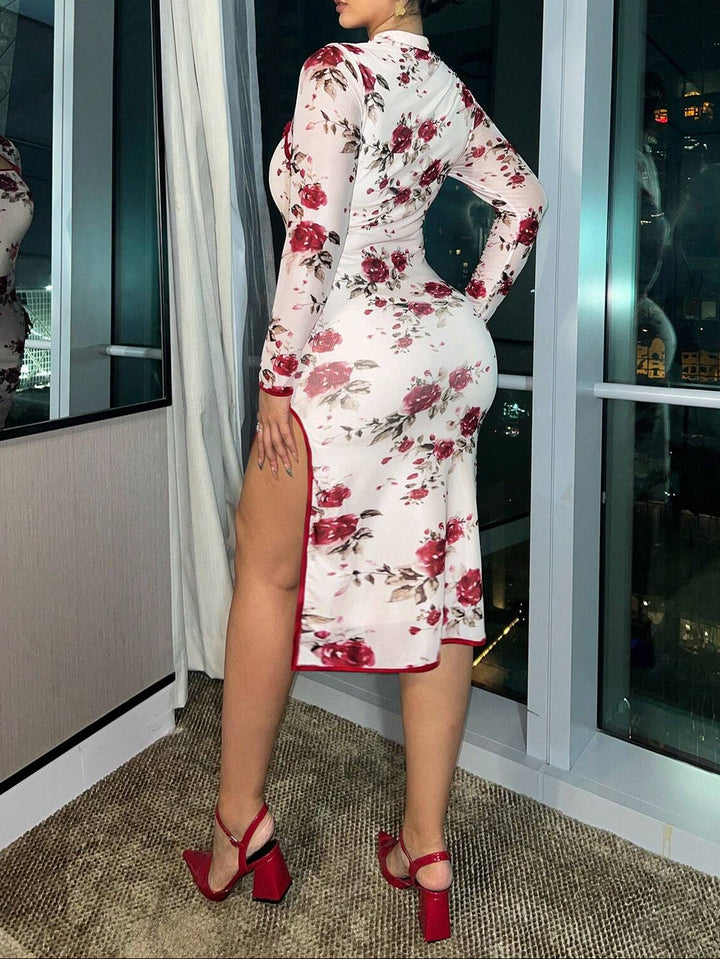 Rochie midi Shein Curve+, mix culori