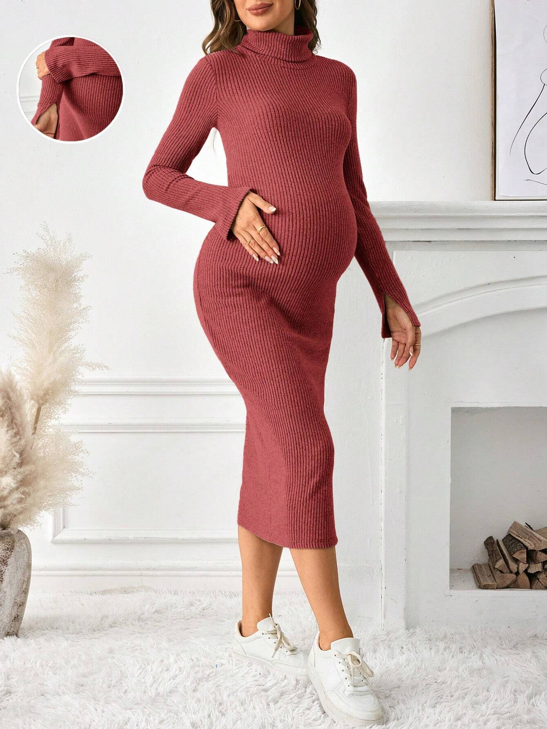 Rochie midi SHEIN, cărămiziu